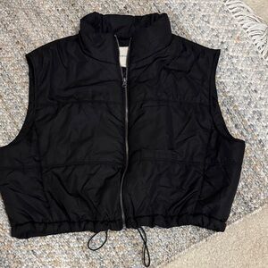 Thread & supply cropped Black Puffer Vest